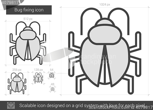 Image of Bug fixing line icon.