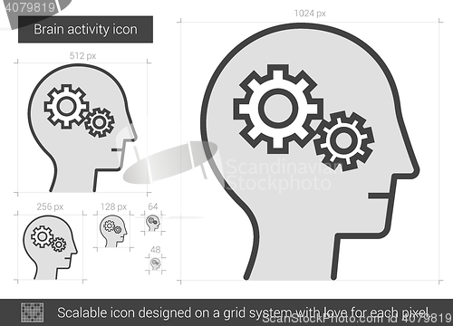 Image of Brain activity line icon.