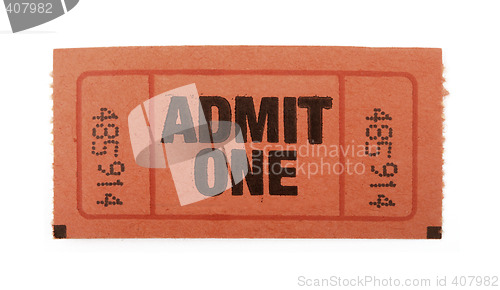 Image of Admit one ticket