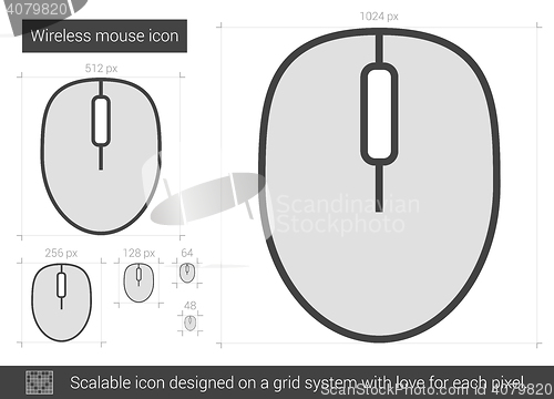 Image of Wireless mouse line icon.