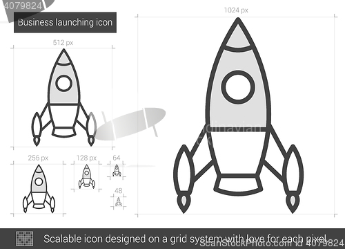 Image of Business launching line icon.