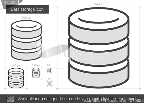 Image of Data storage line icon.