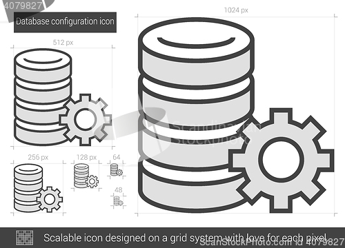 Image of Database configuration line icon.