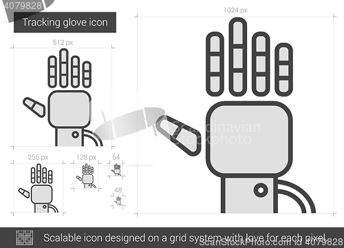 Image of Tracking glove line icon.