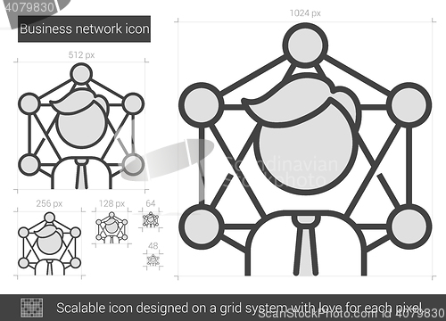 Image of Business network line icon.