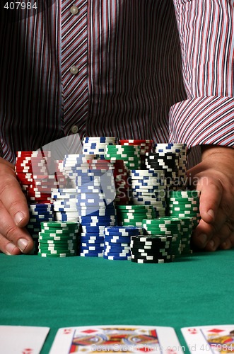 Image of Poker player going all in