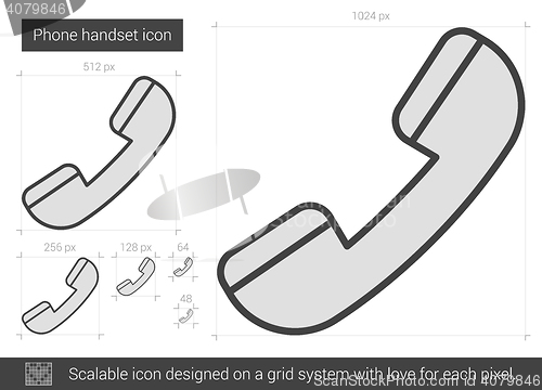 Image of Phone handset line icon.