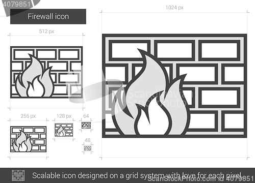 Image of Firewall line icon.