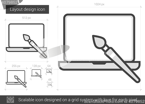 Image of Layout design line icon.