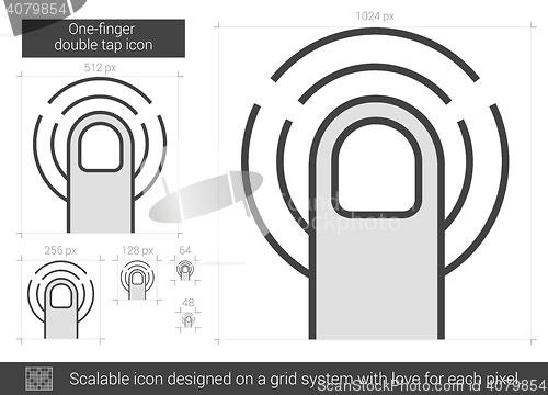 Image of One-finger double tap line icon.