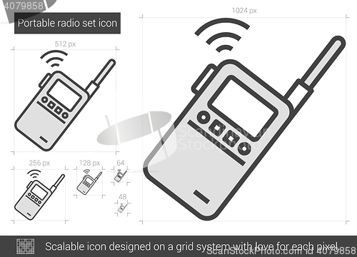 Image of Portable radio set line icon.