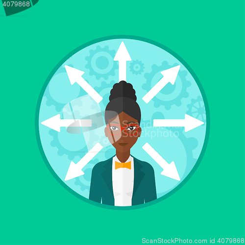 Image of Woman choosing career way vector illustration.