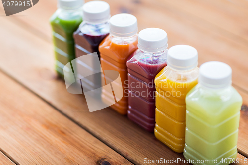 Image of bottles with different fruit or vegetable juices