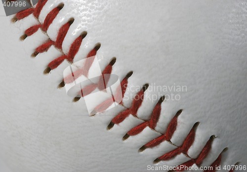 Image of macro of baseball seams