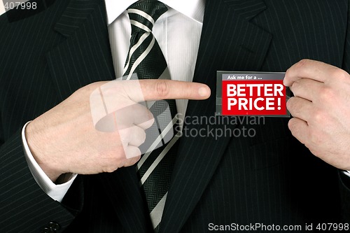 Image of Salesman offering a bargain