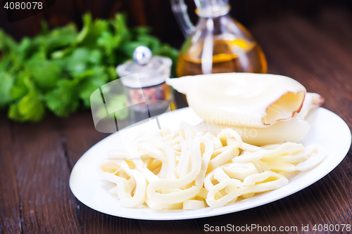 Image of Boiled calamari squid