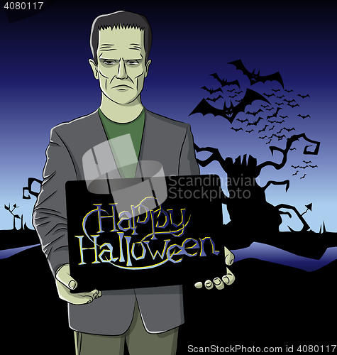 Image of Vector Cartoon Frankenstein Halloween