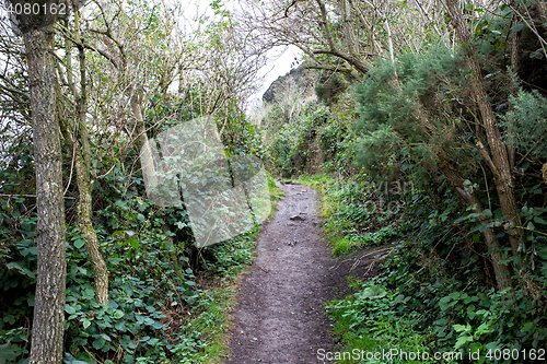 Image of road uphill, Holyrood park, Edinburgh