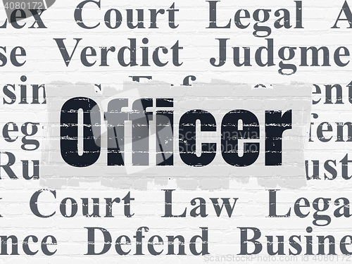 Image of Law concept: Officer on wall background