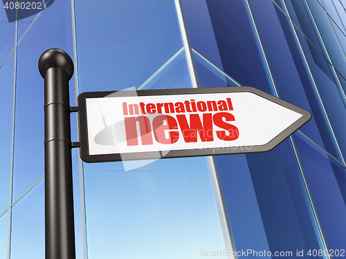 Image of News concept: sign International News on Building background