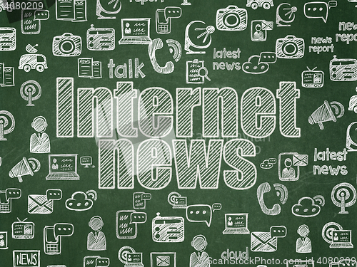 Image of News concept: Internet News on School board background
