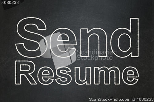 Image of Business concept: Send Resume on chalkboard background