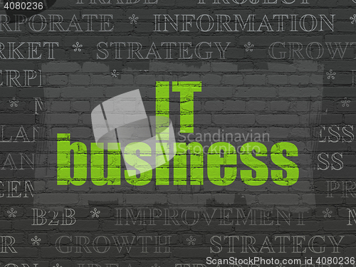 Image of Finance concept: IT Business on wall background