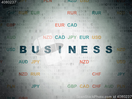 Image of Finance concept: Business on Digital Data Paper background