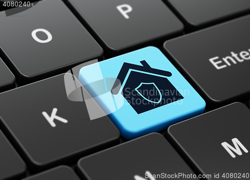 Image of Business concept: Home on computer keyboard background