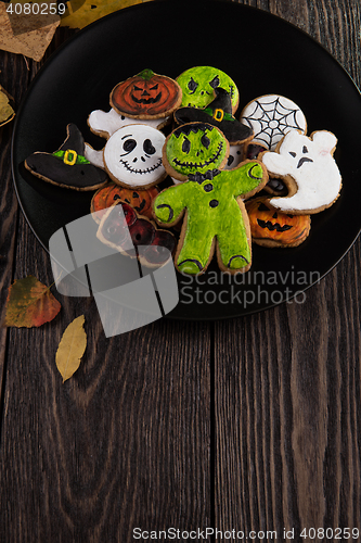 Image of Homemade delicious ginger biscuits for Halloween