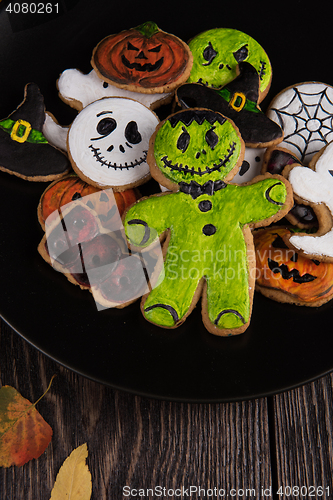 Image of Homemade delicious ginger biscuits for Halloween