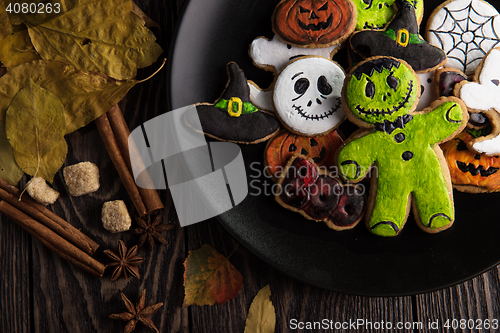 Image of Homemade delicious ginger biscuits for Halloween