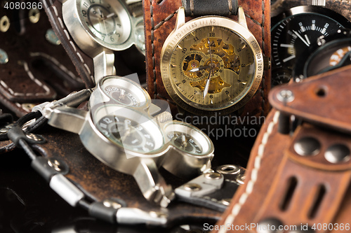 Image of unusual watches. several alternatives dials