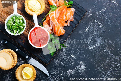 Image of tartalets with seafood