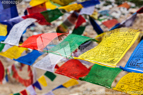 Image of Tibetan Buddhism prayer flags lungta