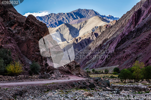 Image of Road in Himalayas with mountains