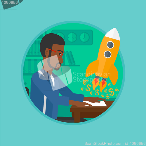 Image of Successful business start up vector illustration.