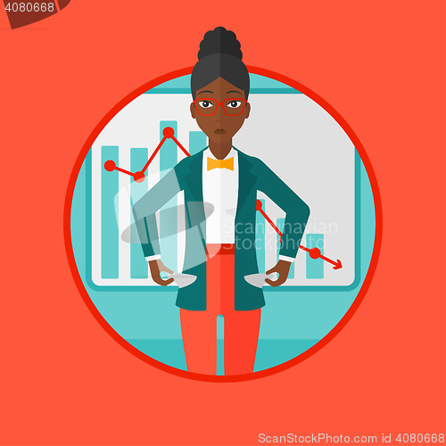 Image of Bancrupt business woman vector illustration.