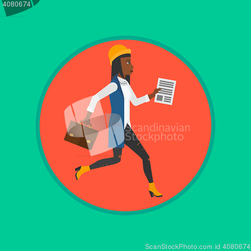 Image of Businessman running vector illustration.