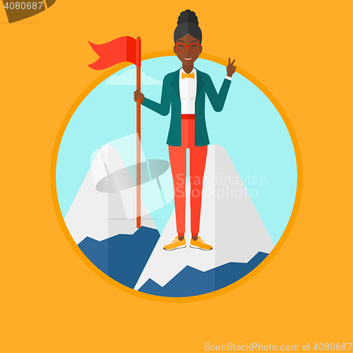 Image of Cheerful leader woman vector illustration.