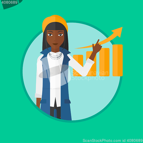 Image of Woman presenting report vector illustration.