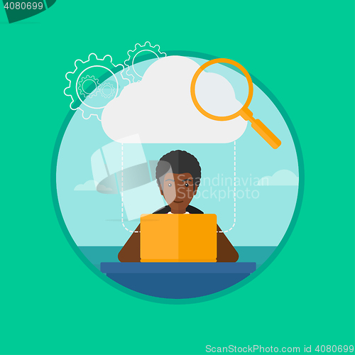 Image of Cloud computing technology vector illustration.