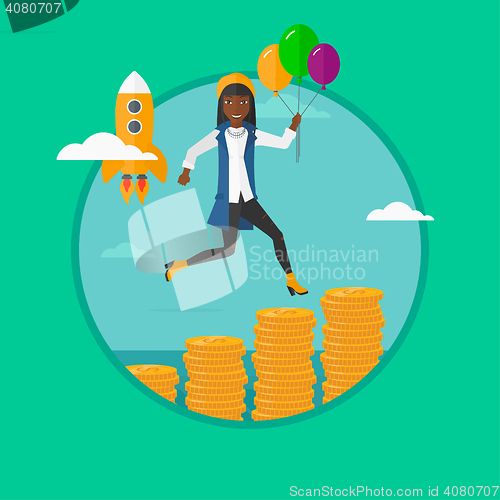 Image of Successful business start up vector illustration.