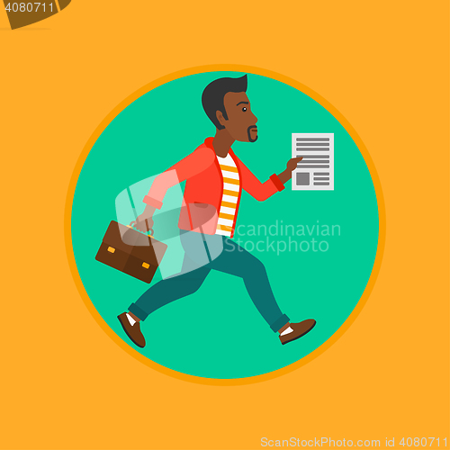 Image of Businessman running vector illustration.