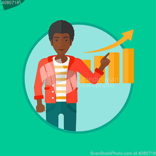 Image of Man presenting report vector illustration.