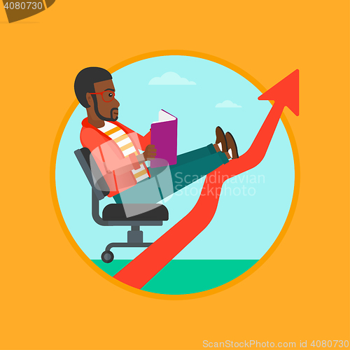 Image of Businessman reading book vector illustration.