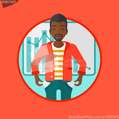 Image of Bancrupt business man vector illustration.