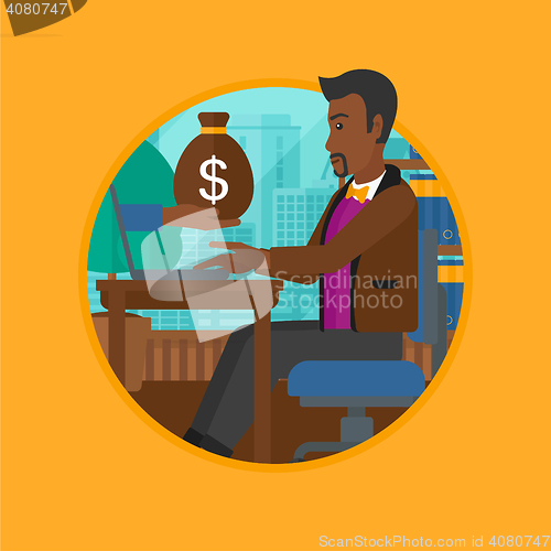 Image of Man earning money from online business.