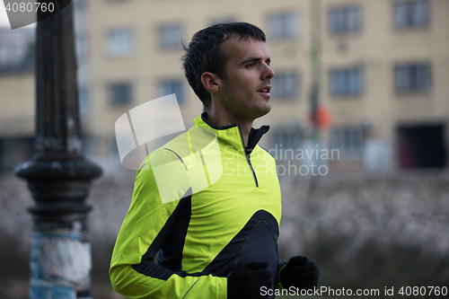 Image of young  couple jogging