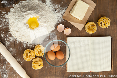 Image of Delicious cuisine overhead view.